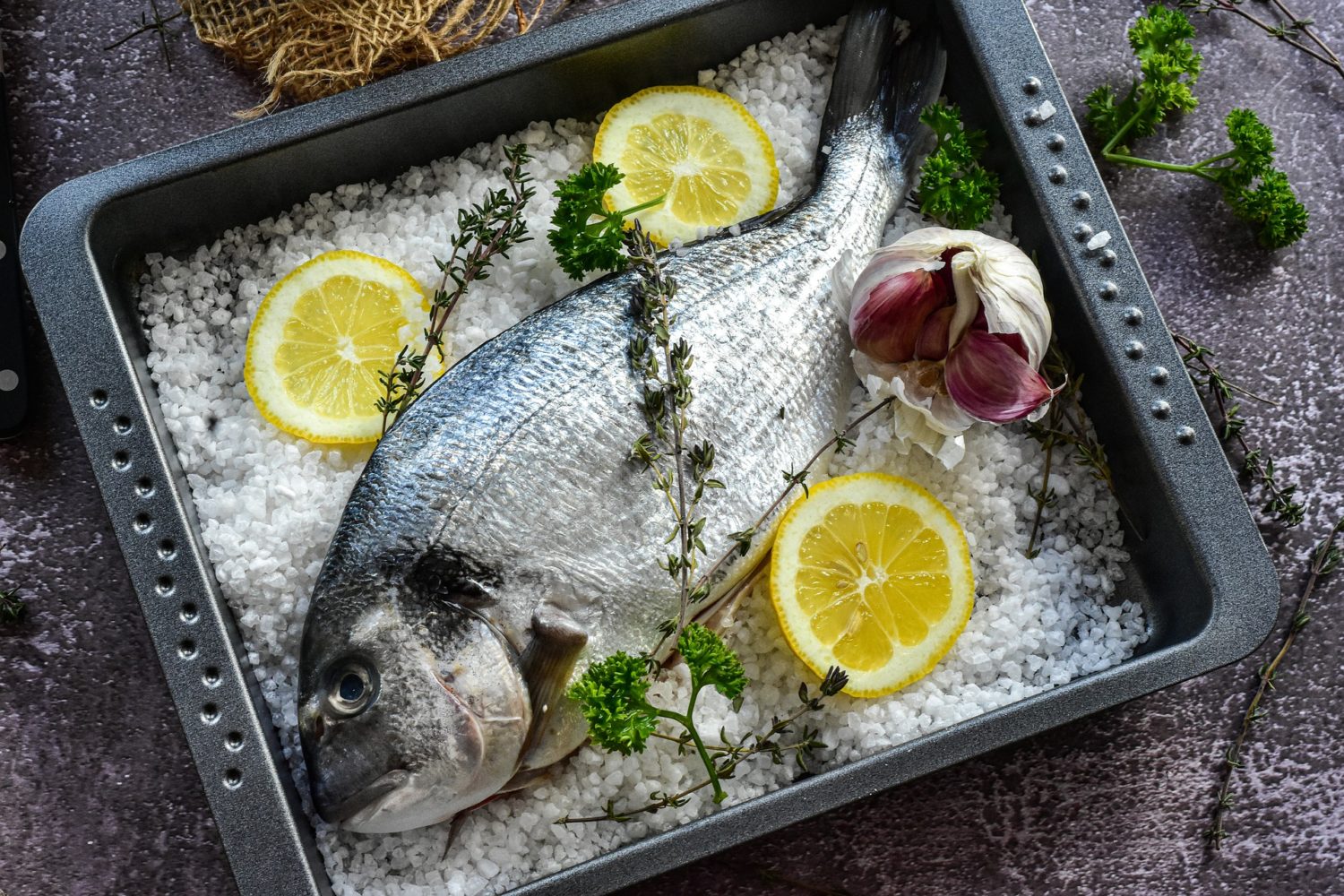 fish with lemon and salt