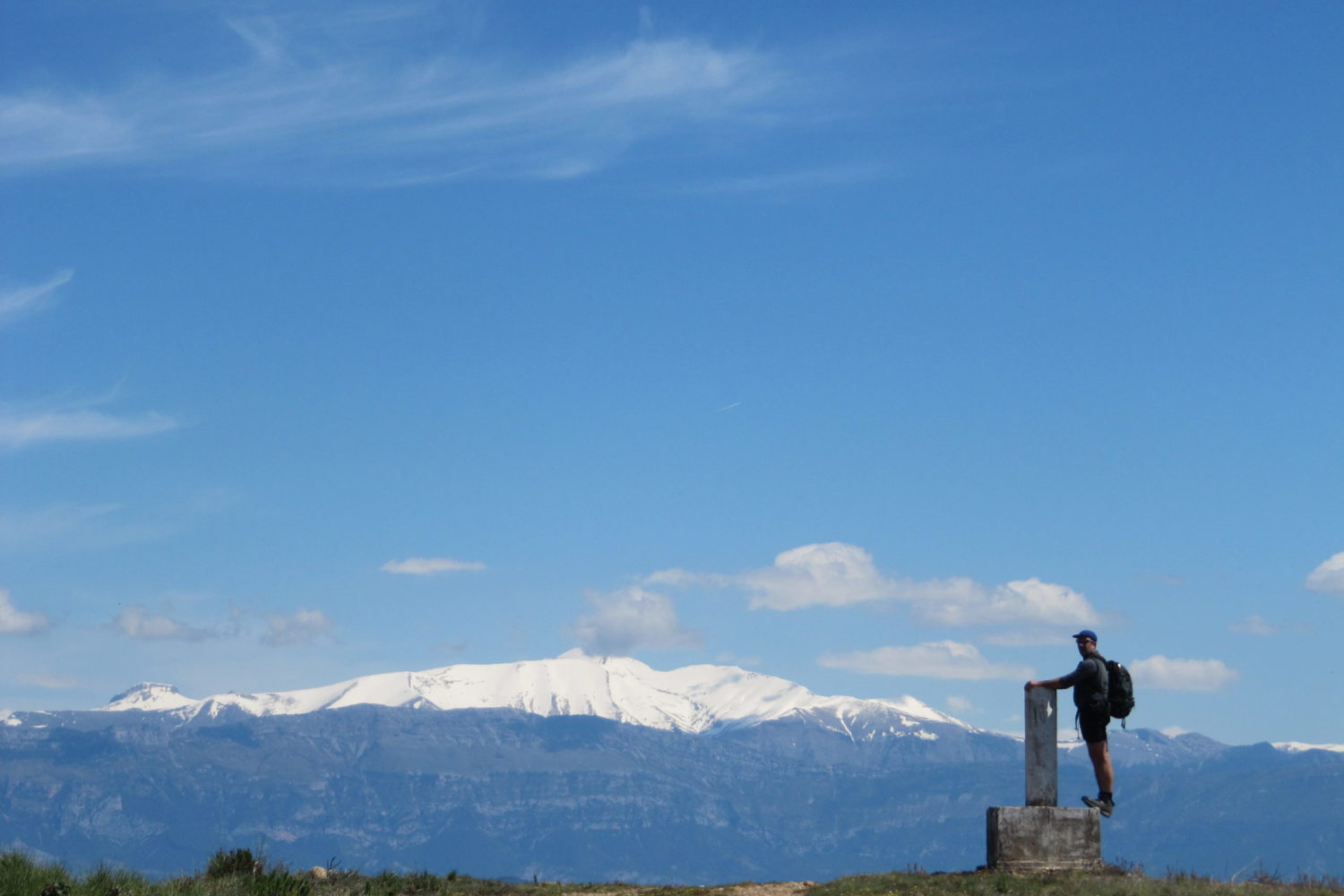 Walking Holiday in Aragon- hiker enjoying the panorama