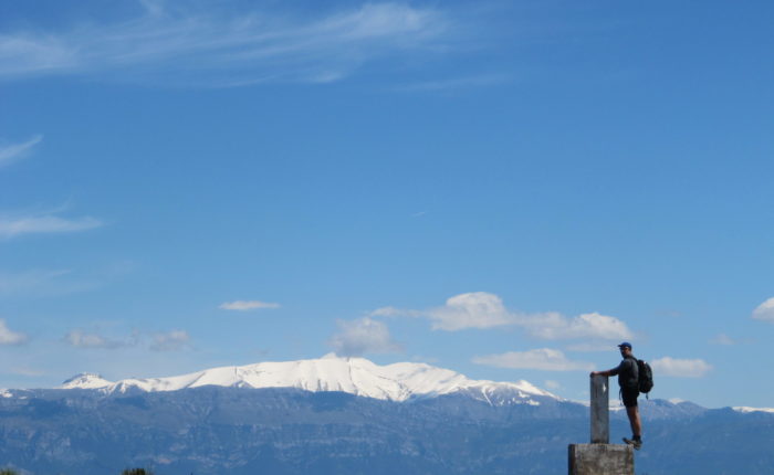 Walking Holiday in Aragon- hiker enjoying the panorama