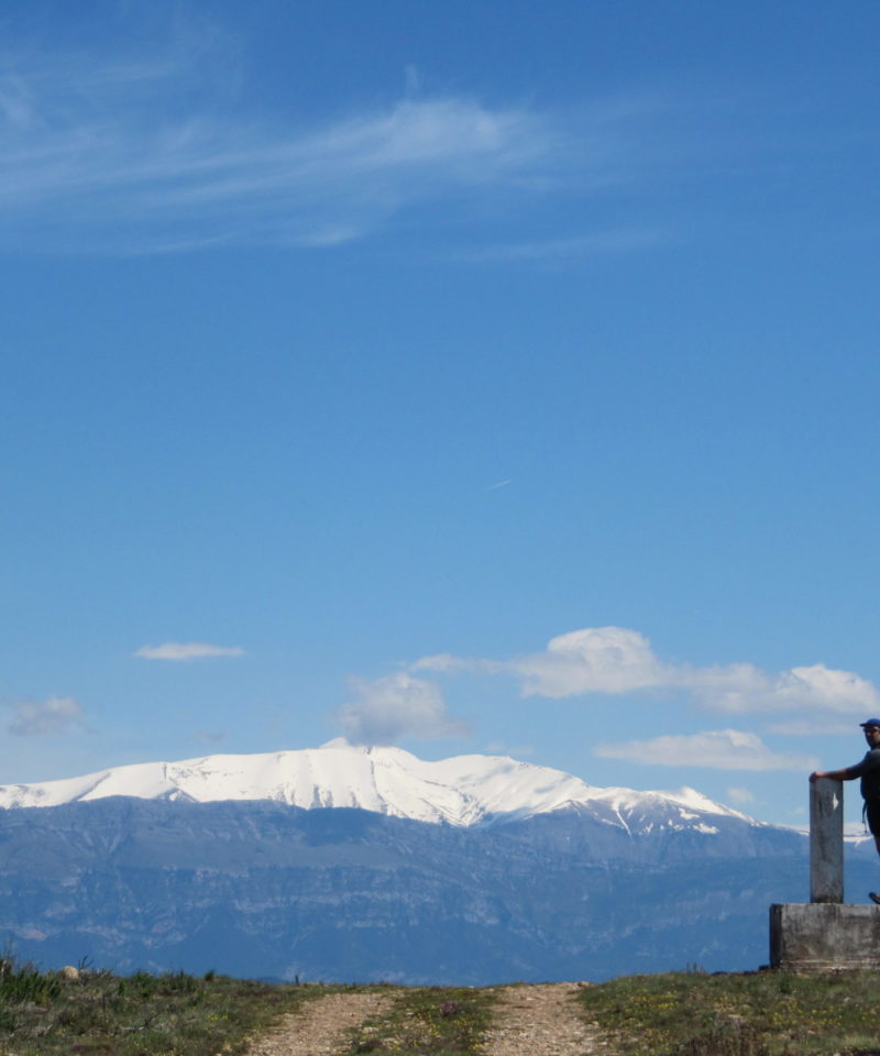 Walking Holiday in Aragon- hiker enjoying the panorama