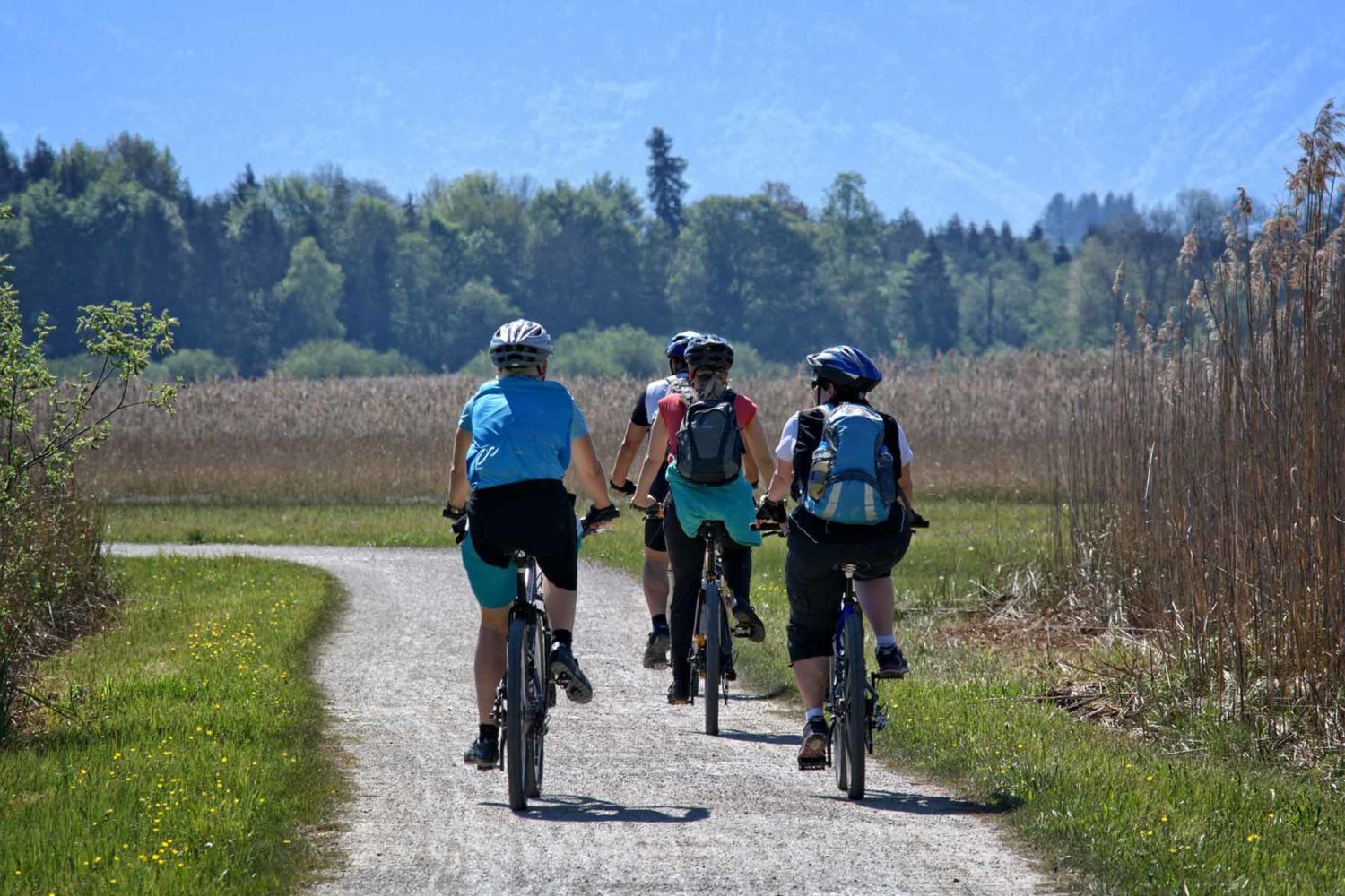 bikers during the saint --james way-cycling the camino de santiago