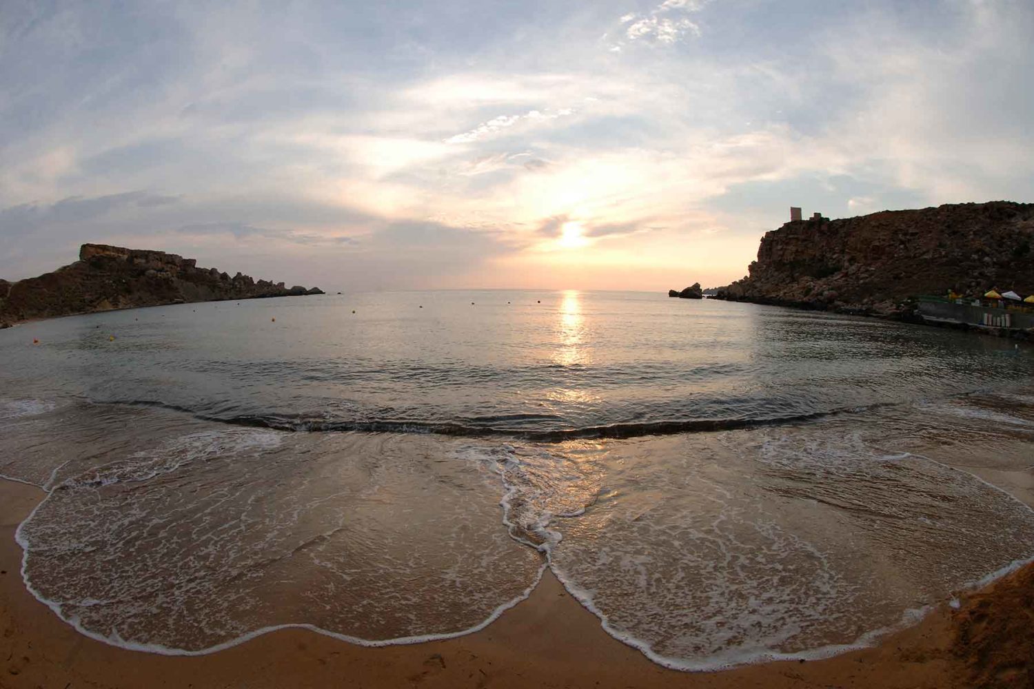 sunset in malta beach