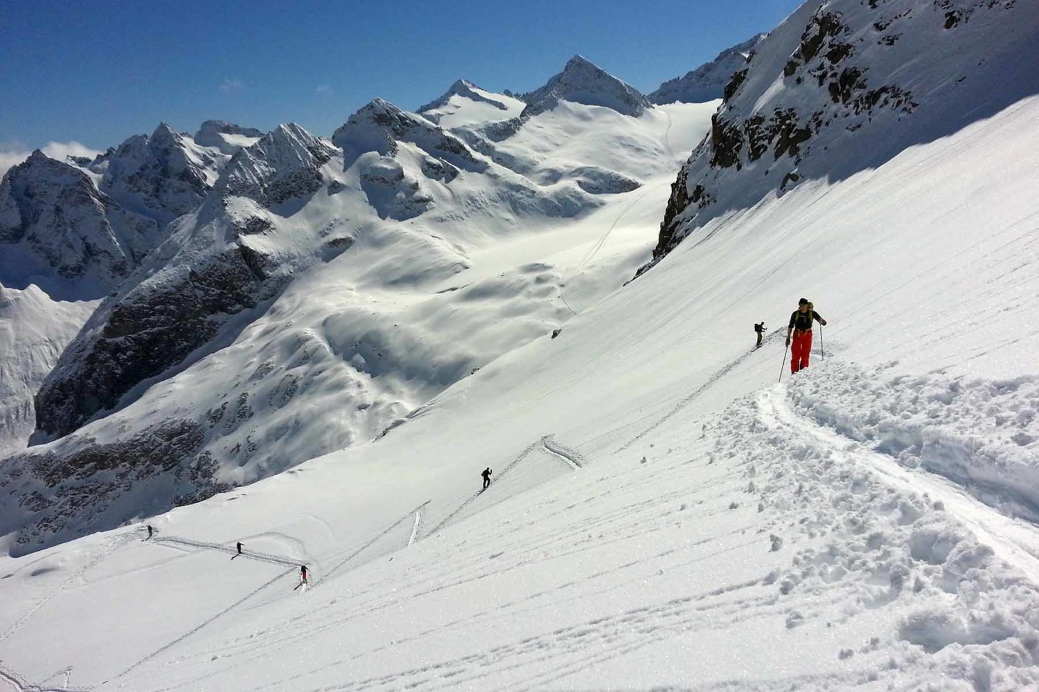 skier in Trentino -skitour in the Dolomites